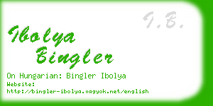 ibolya bingler business card